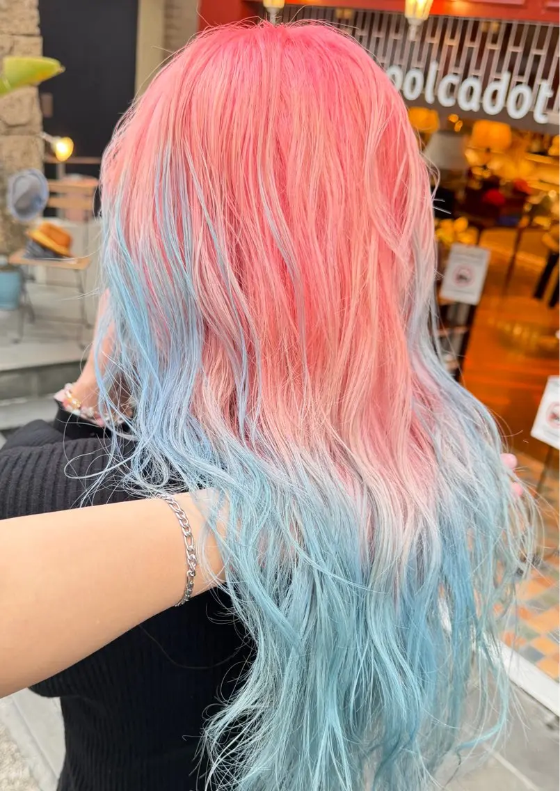ロング カラー ブリーチ ブルーカラー デザインカラー ヘアカラー パーソナルカラー診断 ホワイトカラー美座尊のその他イメージ