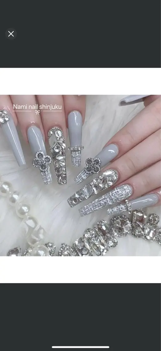 ネイル 長さ出し ガーリー 韓国ネイル ロングネイル 持ち込み ハンドネイル Nami nail salonのネイルデザイン