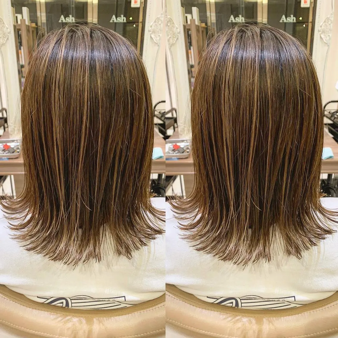 カラー ヘアアレンジ 白髪ぼかしハイライト 茗荷谷駅徒歩2分のヘアスタイル