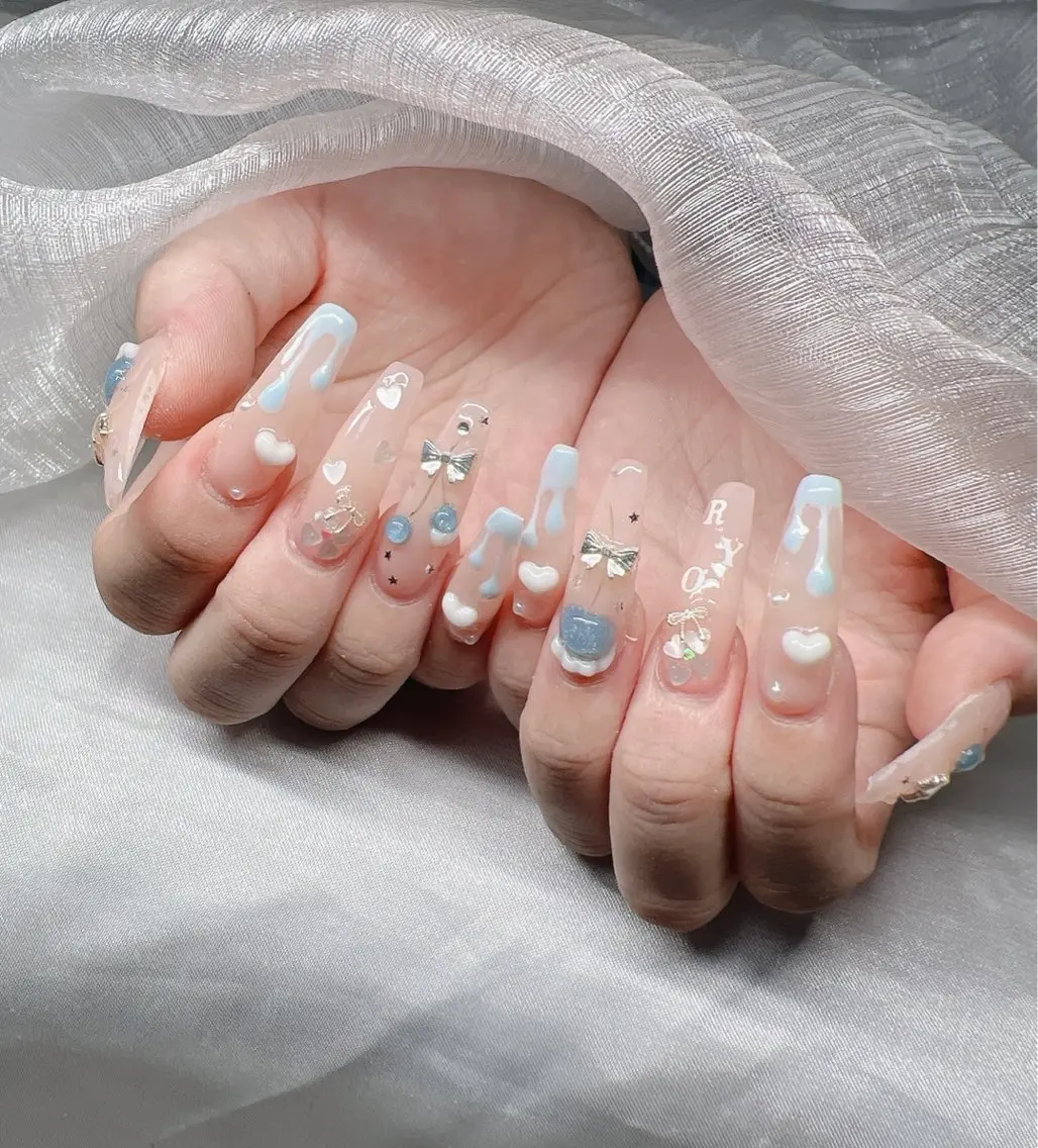 ネイル 長さ出し グラデーション 卒業式 キラキラネイル マグネットネイル ハンドネイル Lee Nailsのネイルデザイン