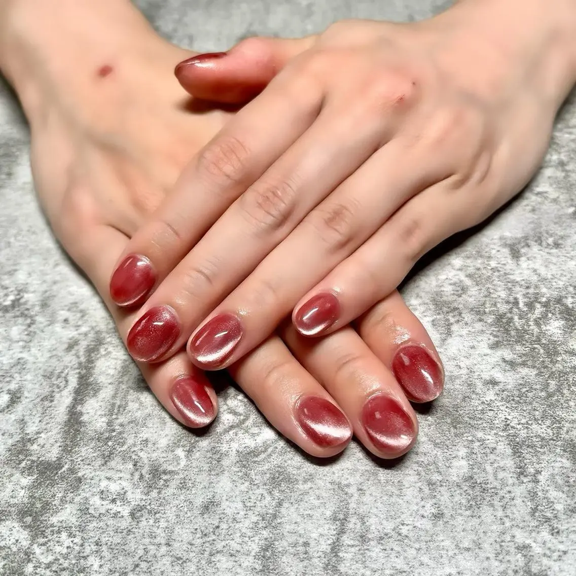 ネイル チークネイル 桜ネイル フラッシュネイル フレンチネイル ジェルネイル パラジェルフィルイン マグネットISHIIのネイルデザイン