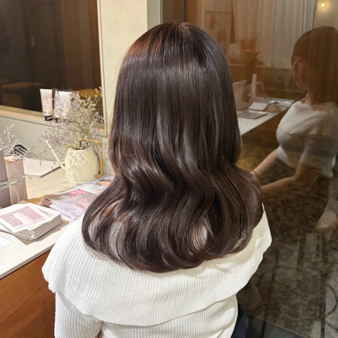 セミロング ヘアカラー トリートメント 🌼花屋併設🌼 木下奈々望のヘアスタイル