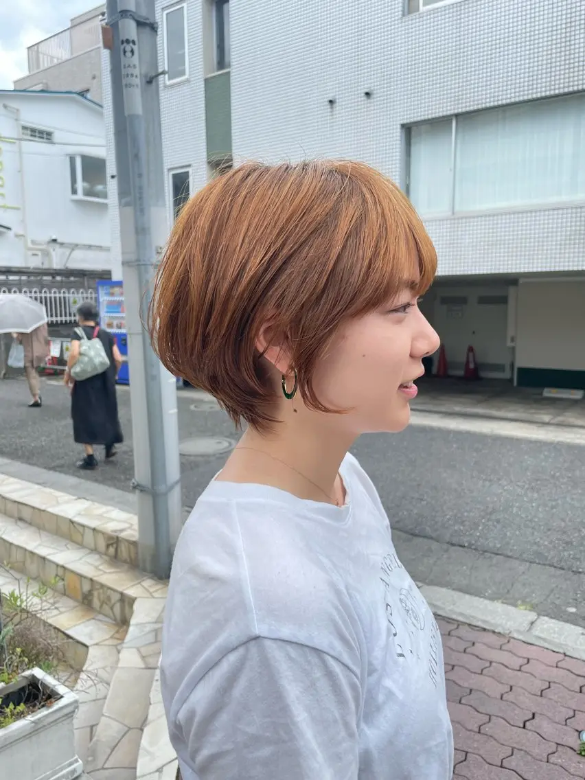 ショート カラー ショートボブ ボブ ショートヘア 表参道【髪質改善】 宮嶋勇太のヘアスタイル