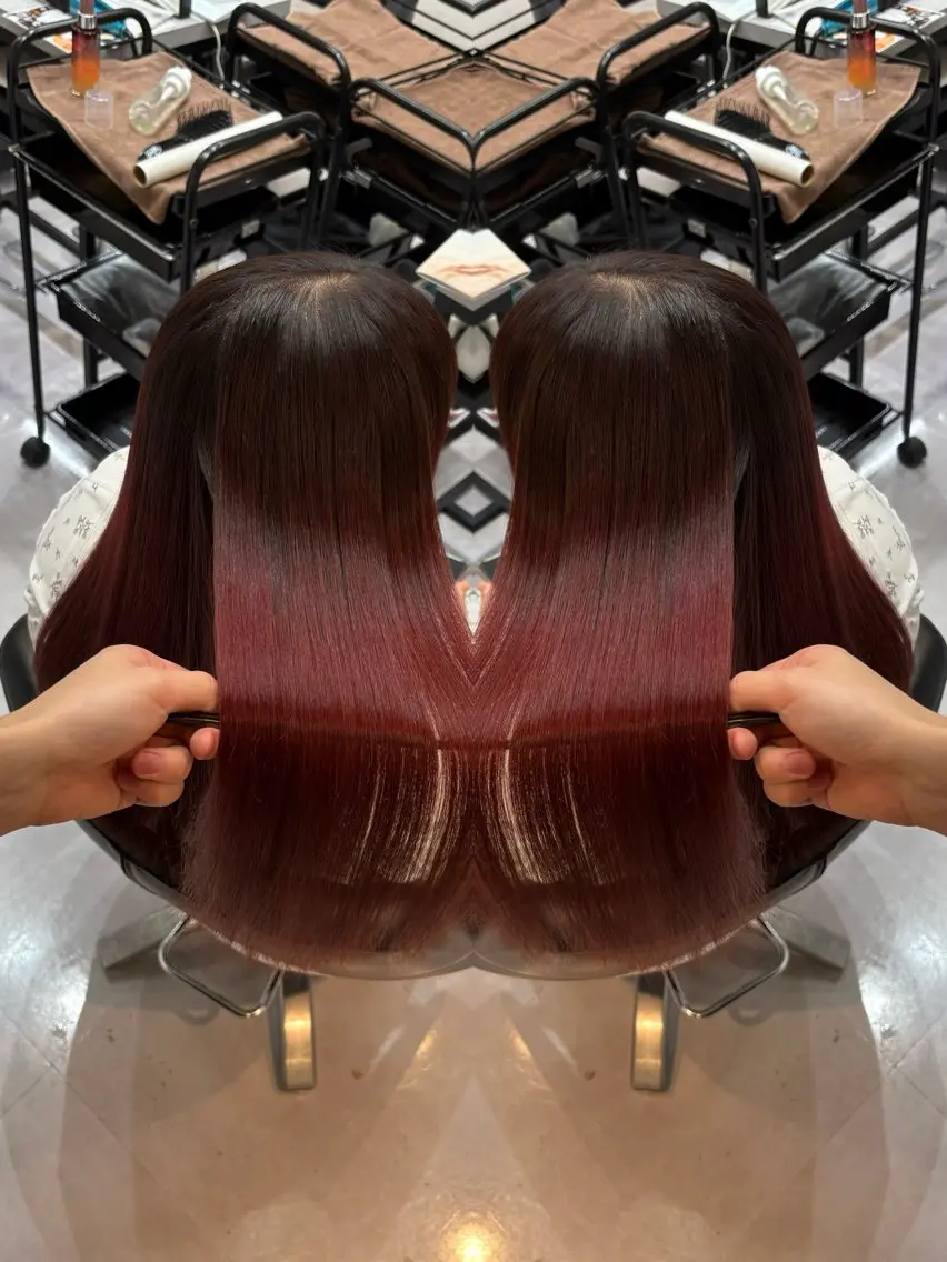 ロング カラー カット ヘアカラー 縮毛矯正 トリートメント 🩵レイヤー✖︎ 髪質改善🩵リョウヤのヘアスタイル