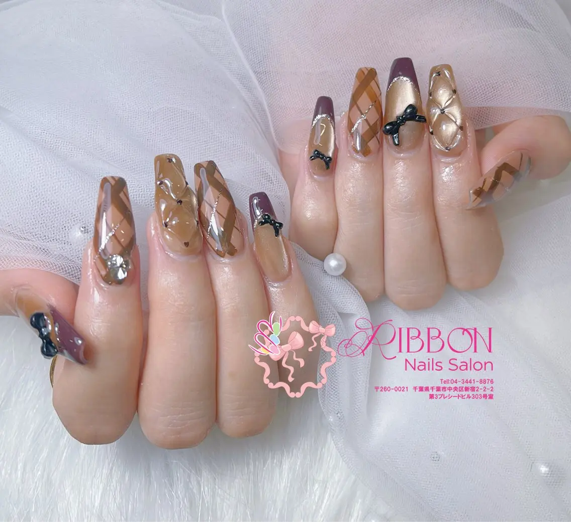 ネイル フットネイル フレンチネイル ジェルネイル マグネットネイル 持ち込み ハンドネイル Ribbonnail salonのネイルデザイン