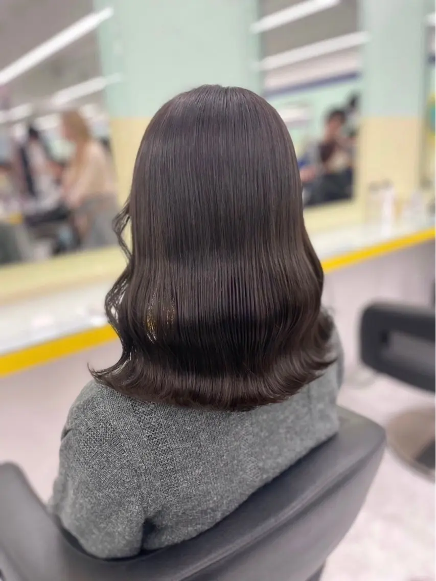 ロング カラー ヘアカラー トリートメント 💠透明感グレージュ /ハッシュ/レイヤーのヘアスタイル