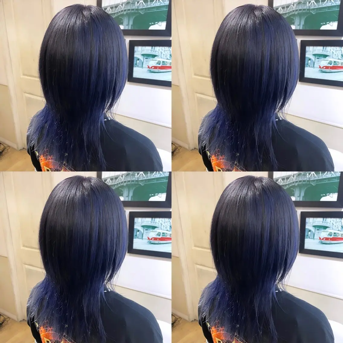 ミディアム カラー 黒髪 ネイビーカラー 🌟トップデザイナー 高橋🌟のヘアスタイル