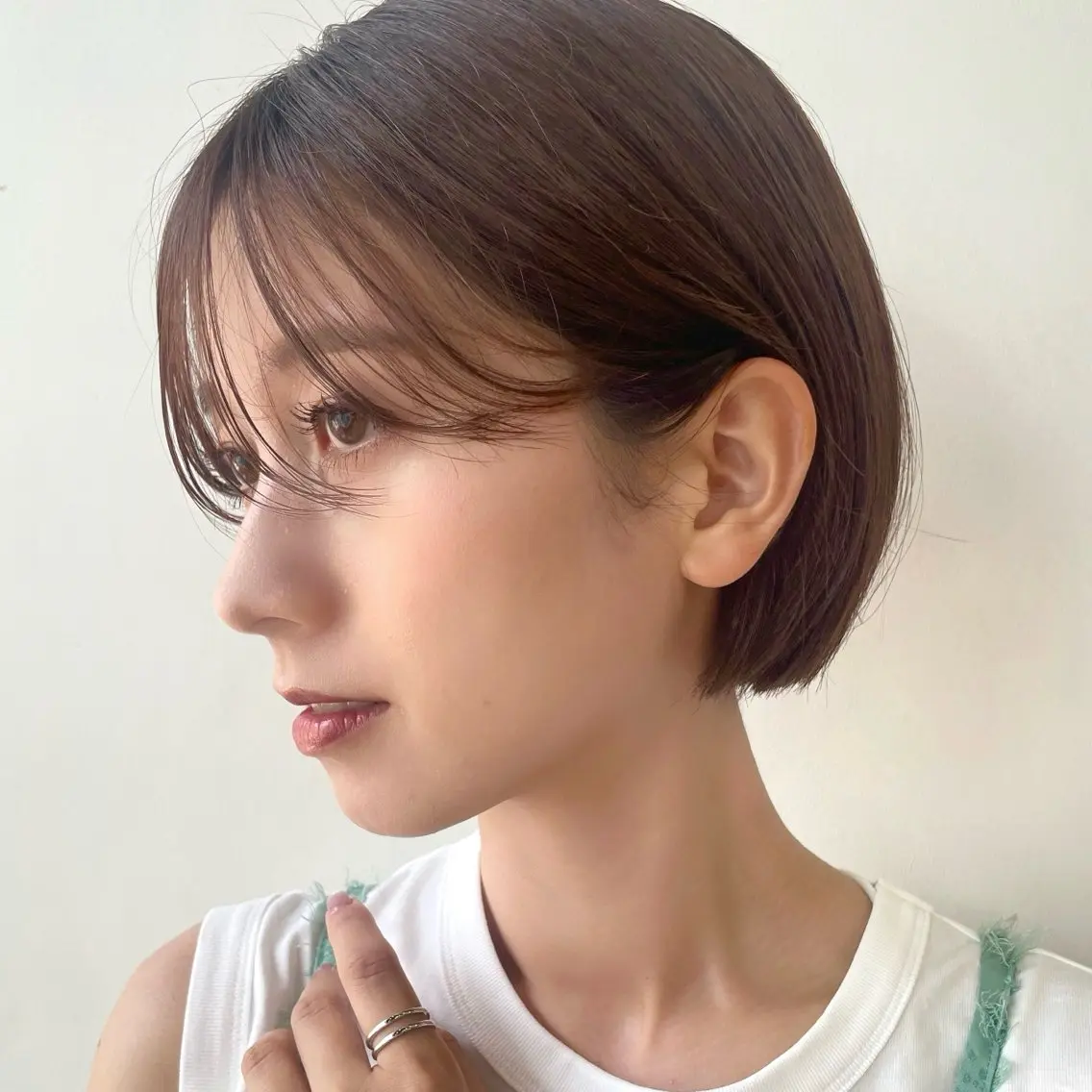 ショート カラー ショートボブ ボブ ショートヘア 顔まわり🥨レイヤー /透明感/水口舞奈のヘアスタイル