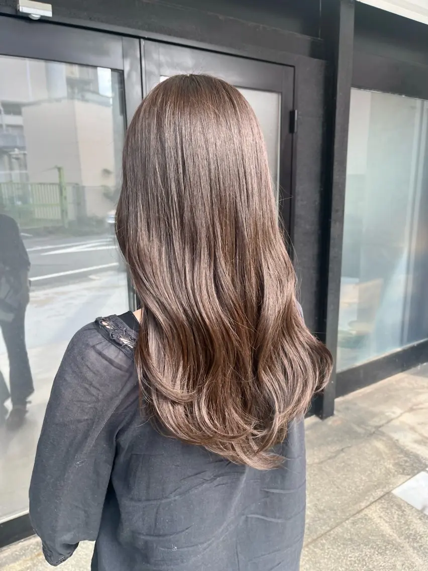 セミロング カラー ベージュカラー オリーブベージュ 透明感カラー/パーマ 🌀アオノのヘアスタイル
