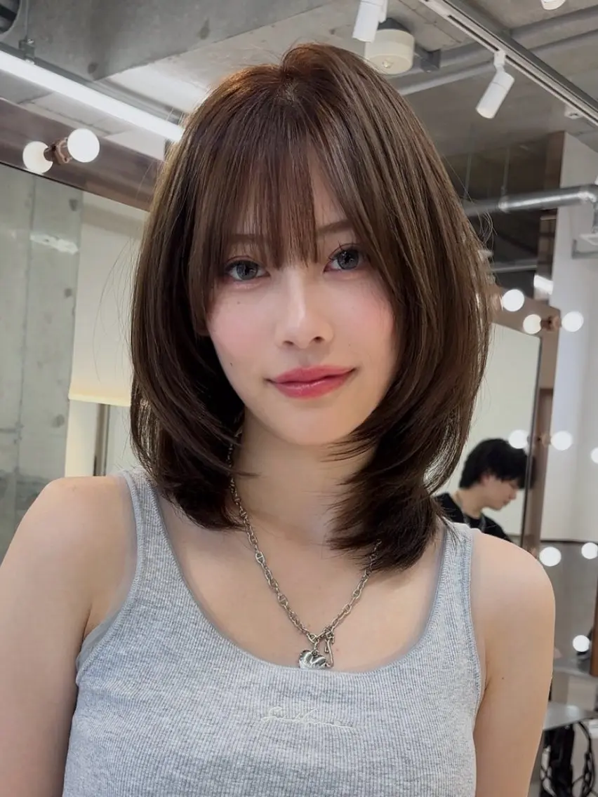 ミディアム カラー ベージュカラー ヘーゼル ヘアカラー 🍒ブリーチなしカラ ー／Sakura🍒のヘアスタイル
