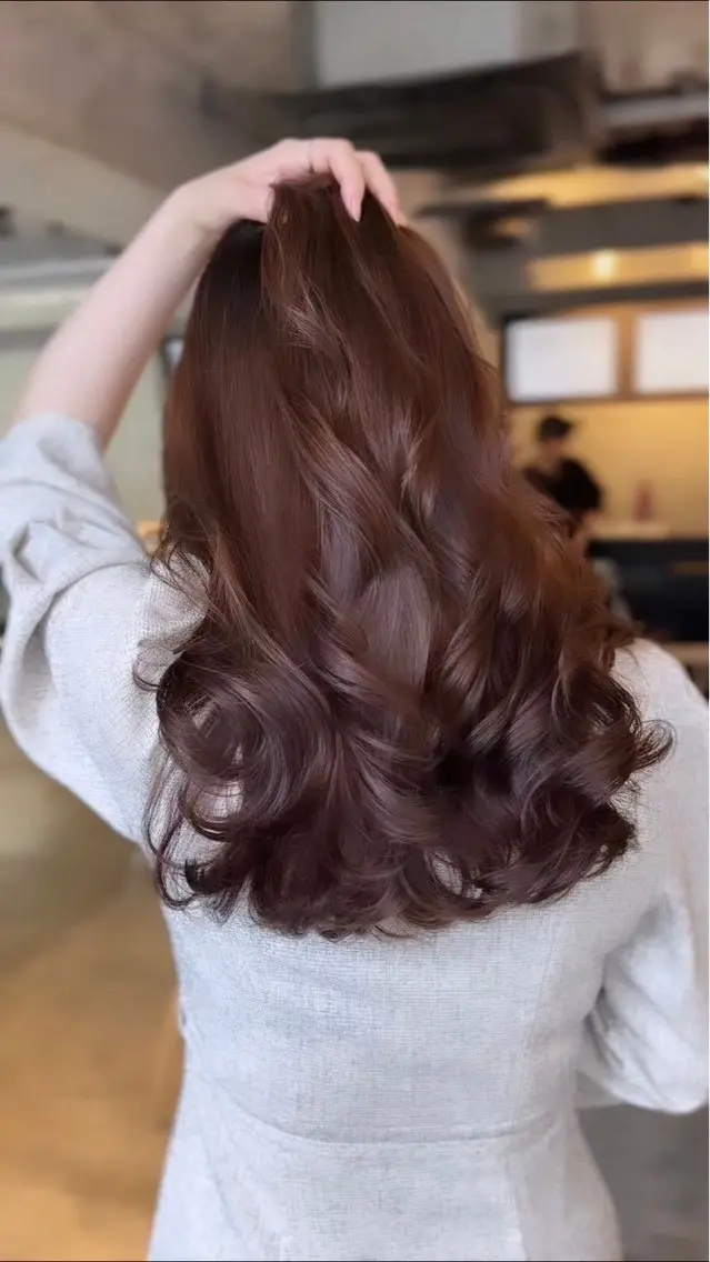 ミディアム カラー パーマ ミディアムパーマ デジタルパーマ デジタルパーマ大阪 ハヤシのヘアスタイル