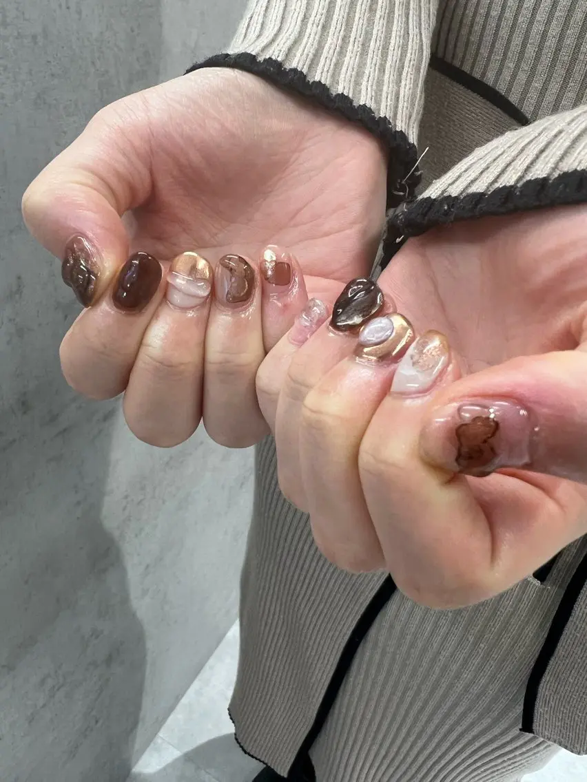 ネイル ブラウン Bana_ Nailのネイルデザイン