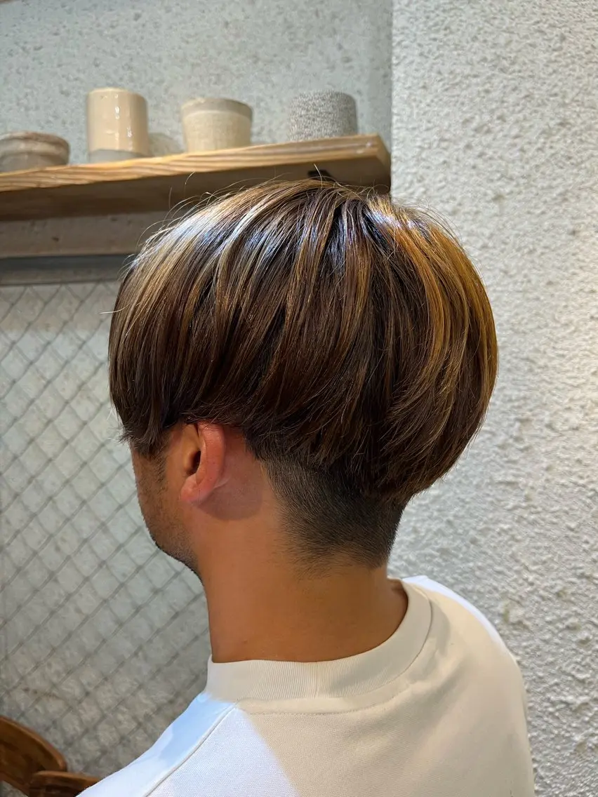 メンズ 🍀透明感カラー×垢 抜けボブ リクト💥のヘアスタイル