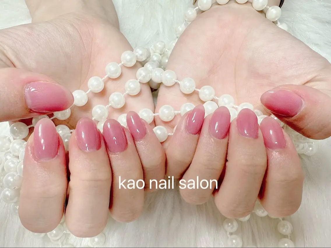 ネイル ジェルネイル ワンカラーネイル パラジェル ハンドネイル kao nail マグネット/長さだしのネイルデザイン