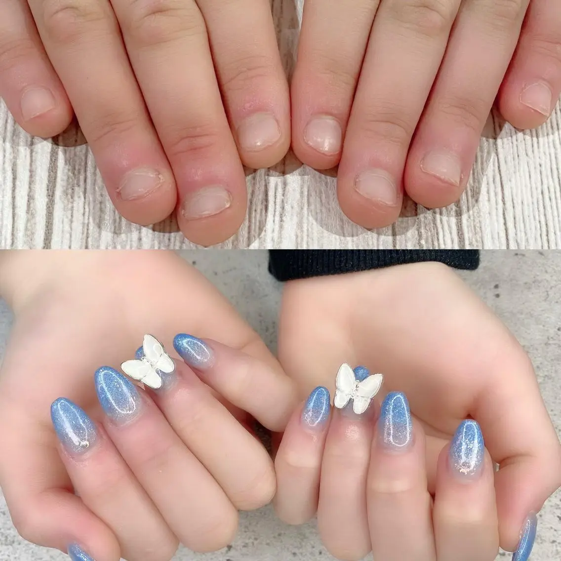 ショート カラー パーマ ヘアアレンジ メンズ キッズ ネイル マツエク・マツパ アイブロウ ブルーカラー グラデーションカラー 入学式 卒業式のヘアスタイル ブルー Salon Ｋのネイルデザイン