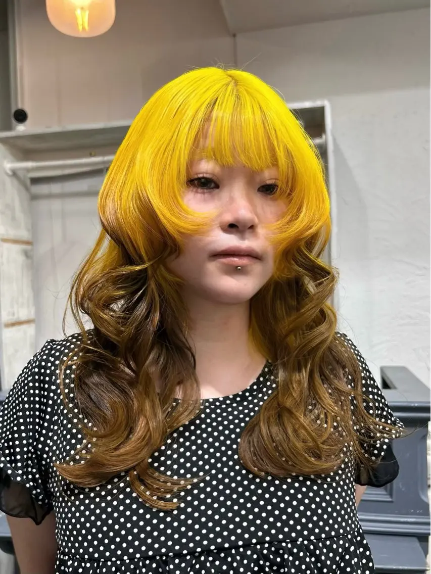 ロング カラー ヘアカラー 木藤 優杏のヘアスタイル