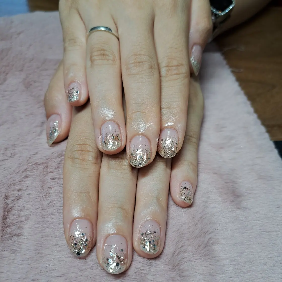 ネイル グラデーション キラキラネイル ラメ(グリッター) ラメグラデーション HAYASHI  Nのネイルデザイン