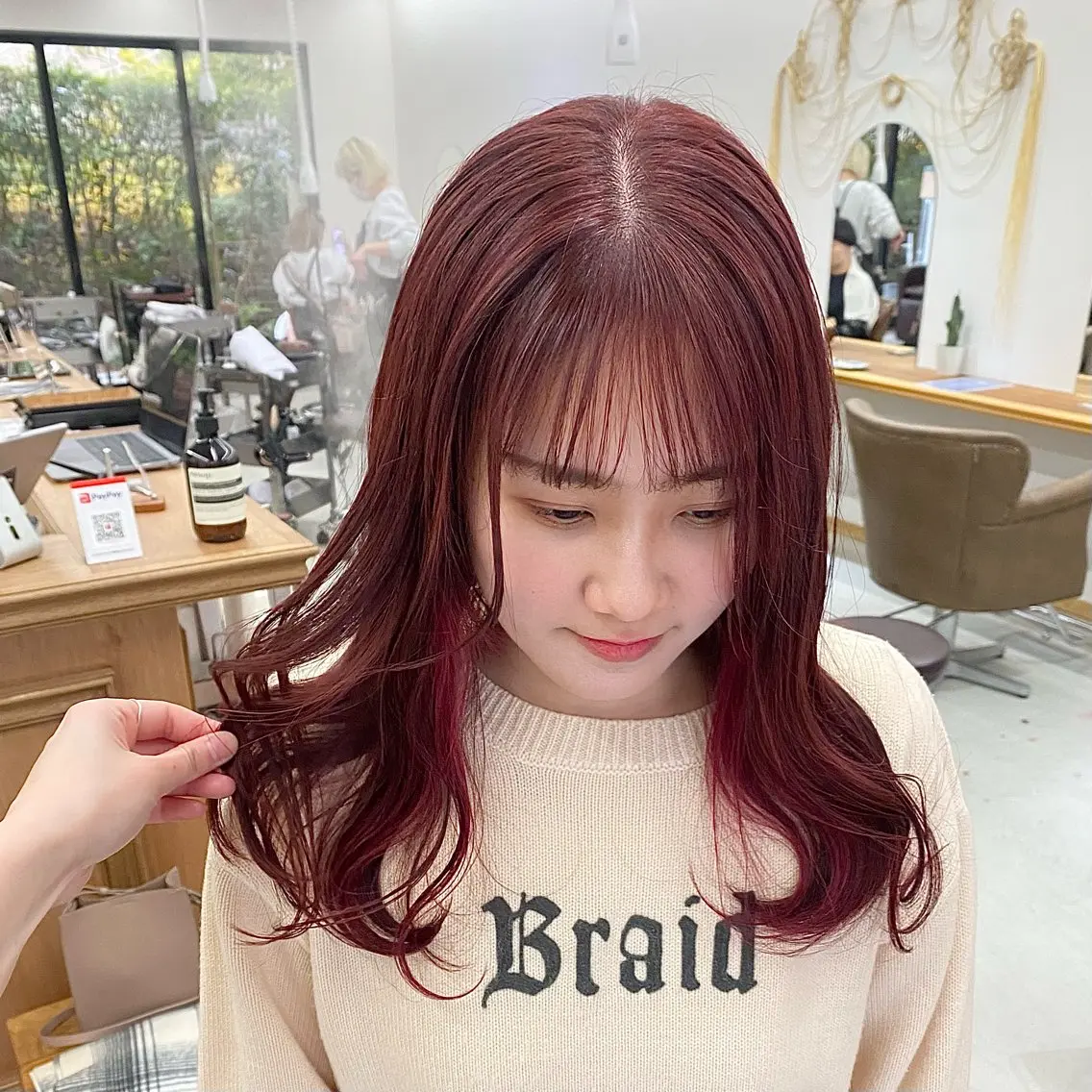 ミディアム カラー ヘアアレンジ ブリーチ カット ヘアカラー トリートメント ハル🌸柔色/ ブリーチなし/艶髪のヘアスタイル