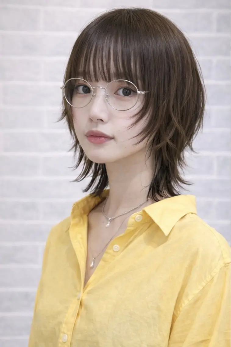 ミディアム レイヤーカット カット ヘアカラー トリートメント 齋藤 智佳のヘアスタイル