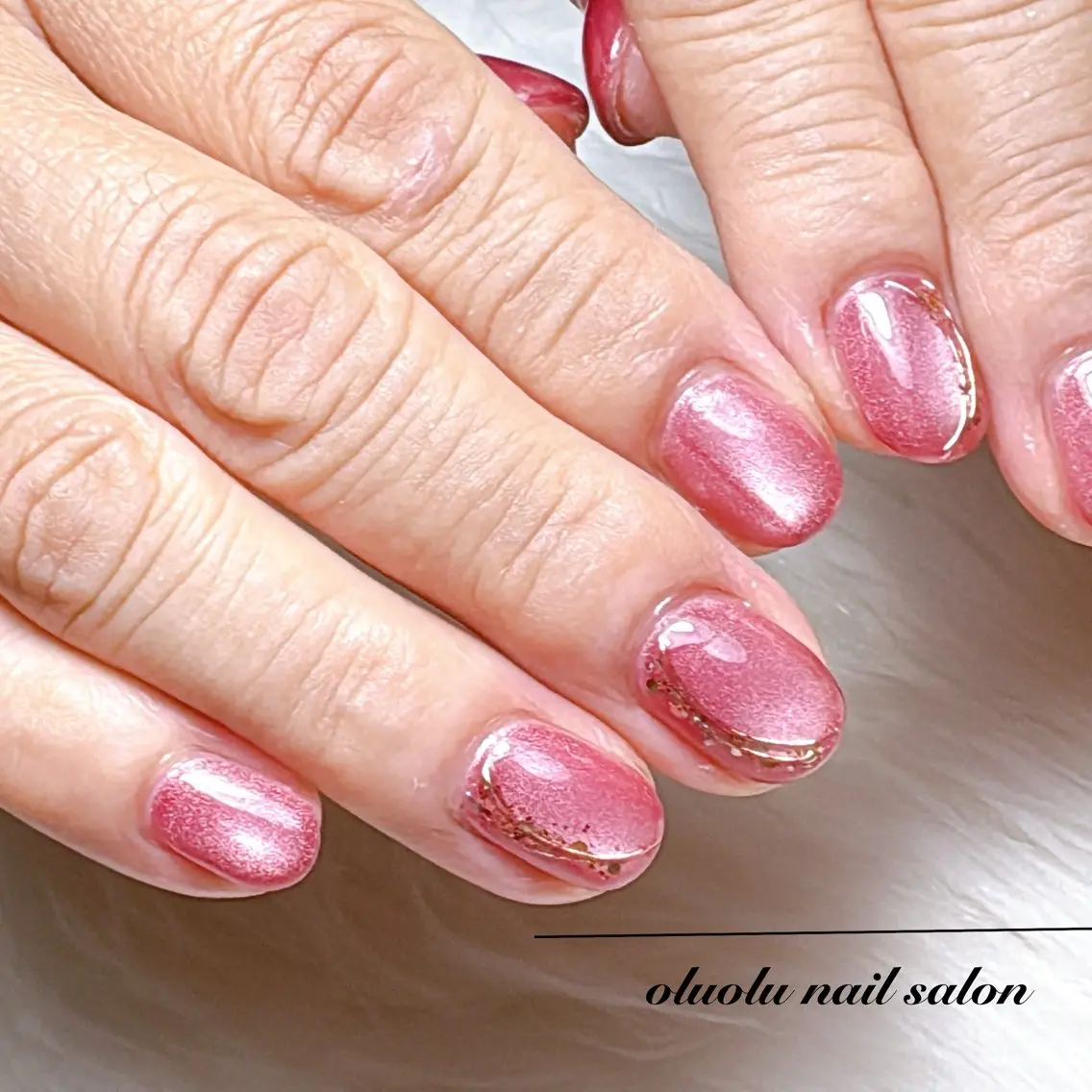 ネイル マグネットネイル ショートネイル oluolu nailsalonのネイルデザイン
