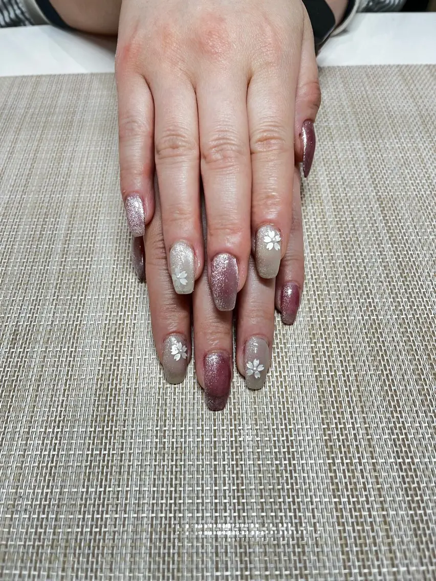 ネイル アートネイル 桜ネイル ハンドネイル プライベートサロン N's Nailのネイルデザイン