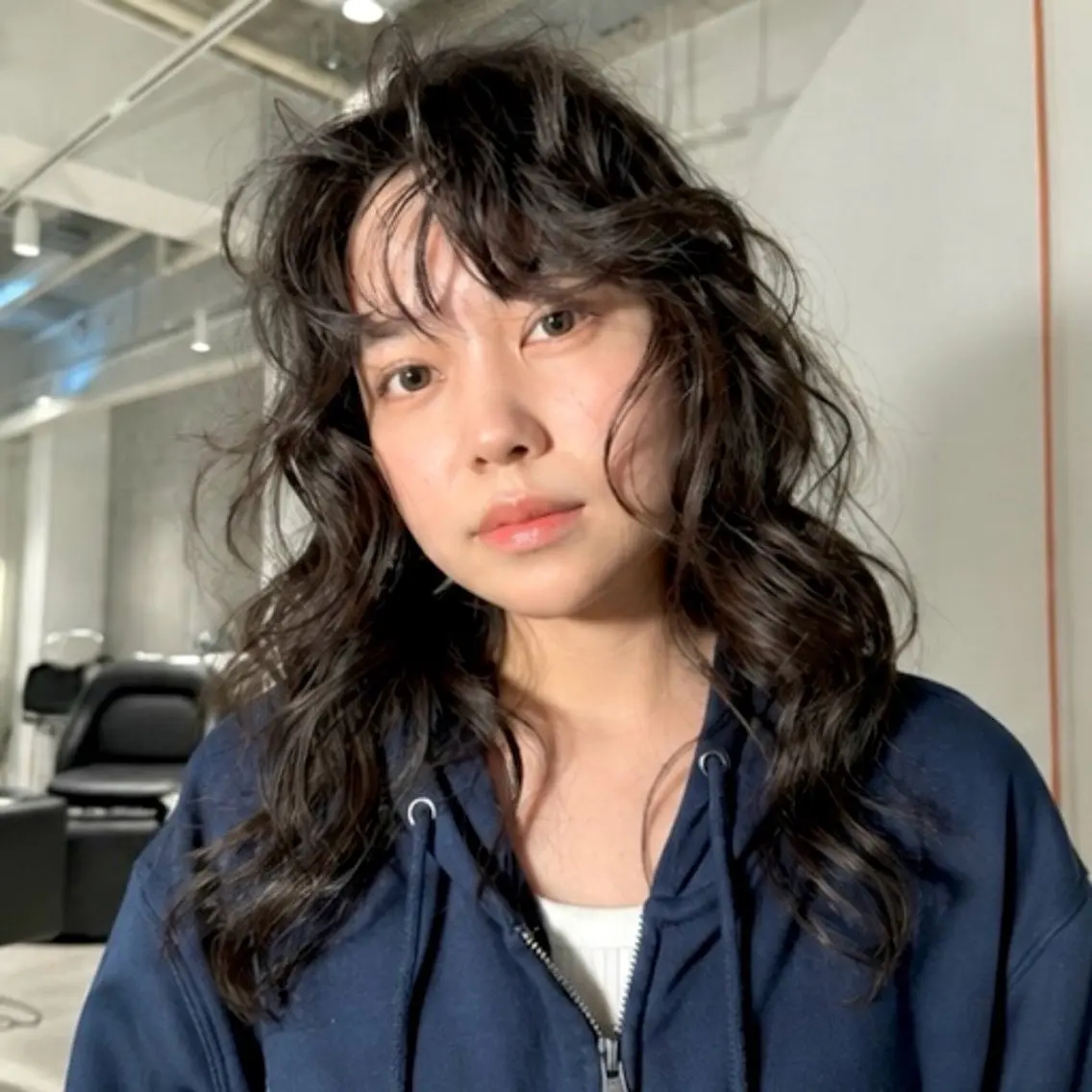 セミロング カラー パーマ セミロングパーマ レイヤーカット SITY.レイヤー ボブ/透明感カラーのヘアスタイル