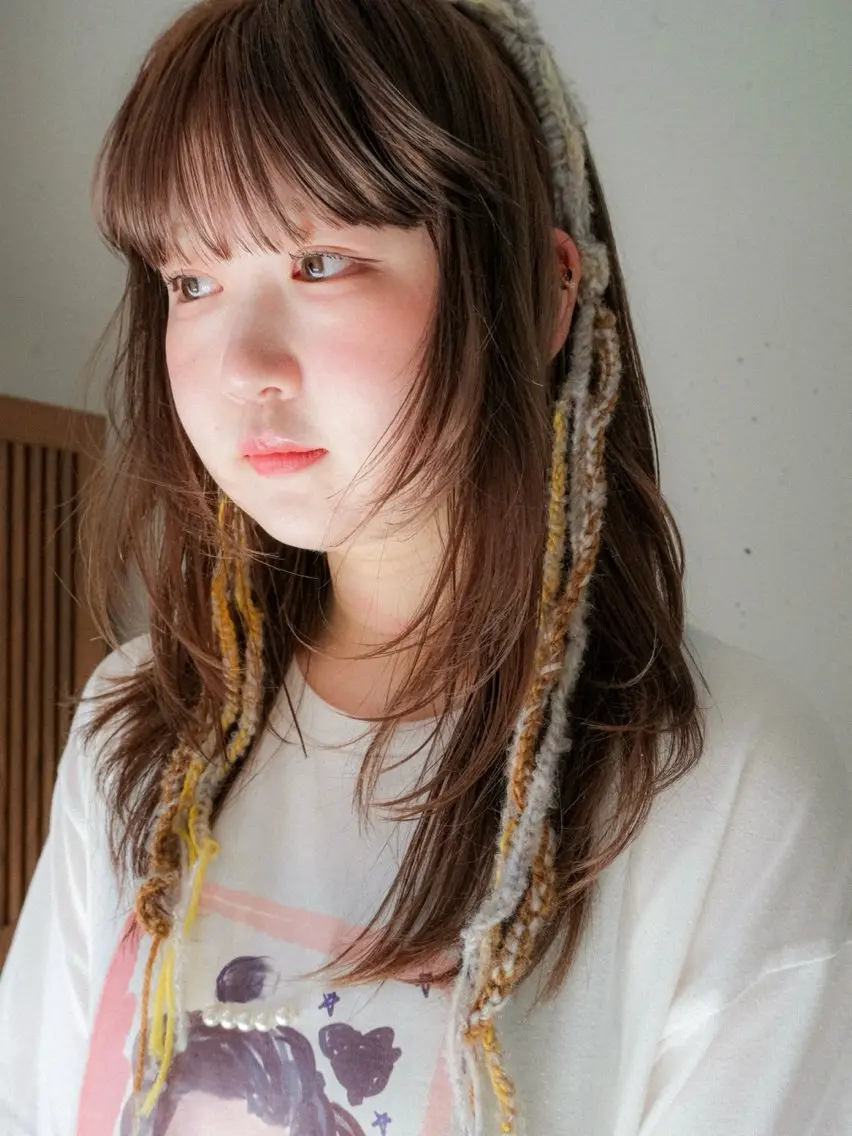 ミディアム ヘアカラー 竹市 彩乃のヘアスタイル