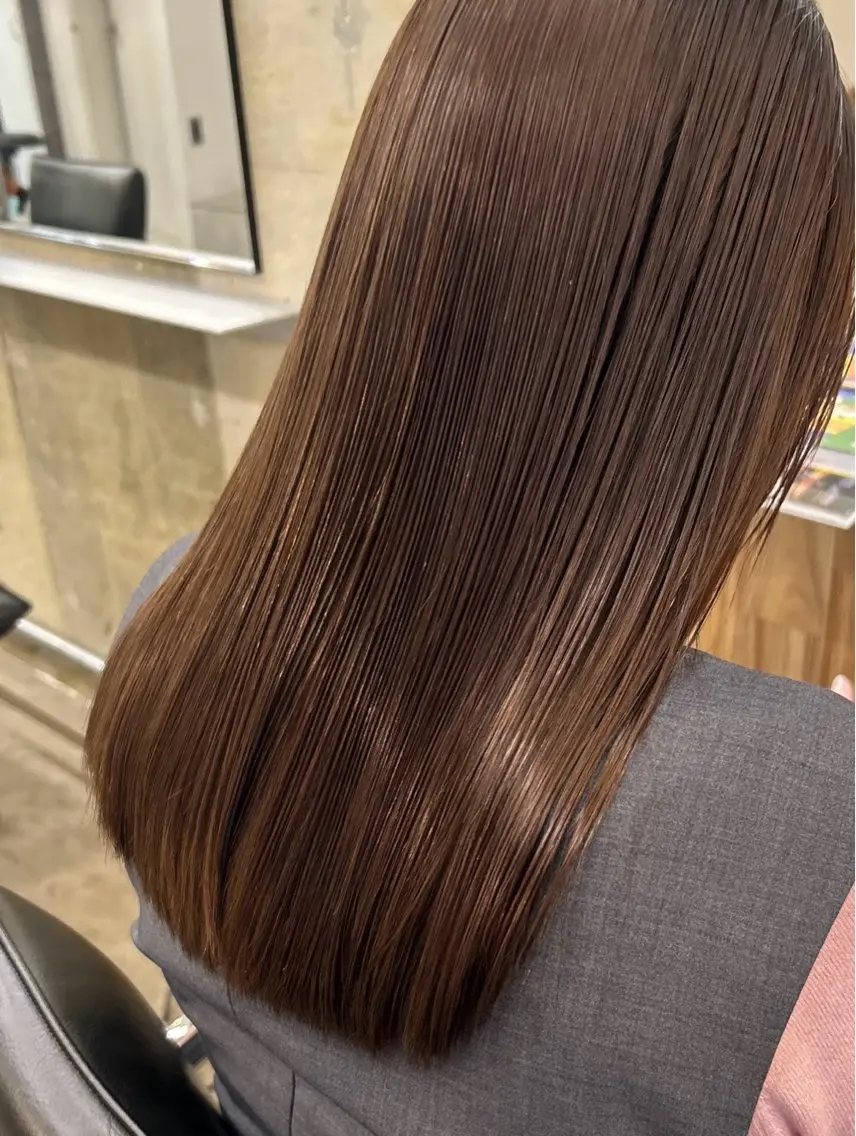 ロング 縮毛矯正 momona english okのヘアスタイル