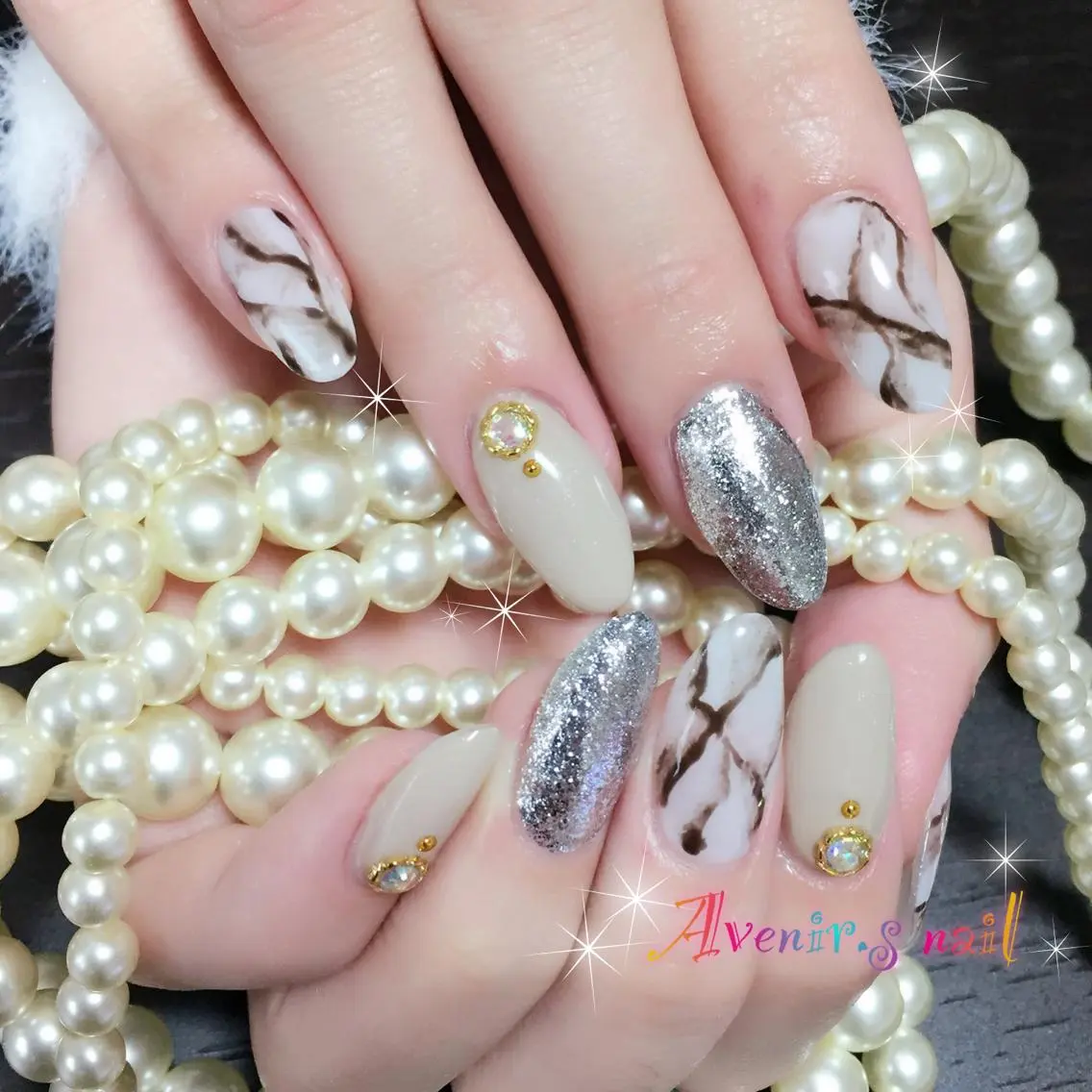 ネイル アートネイル 大理石ネイル(マーブル) Home Salon Avenir.のネイルデザイン