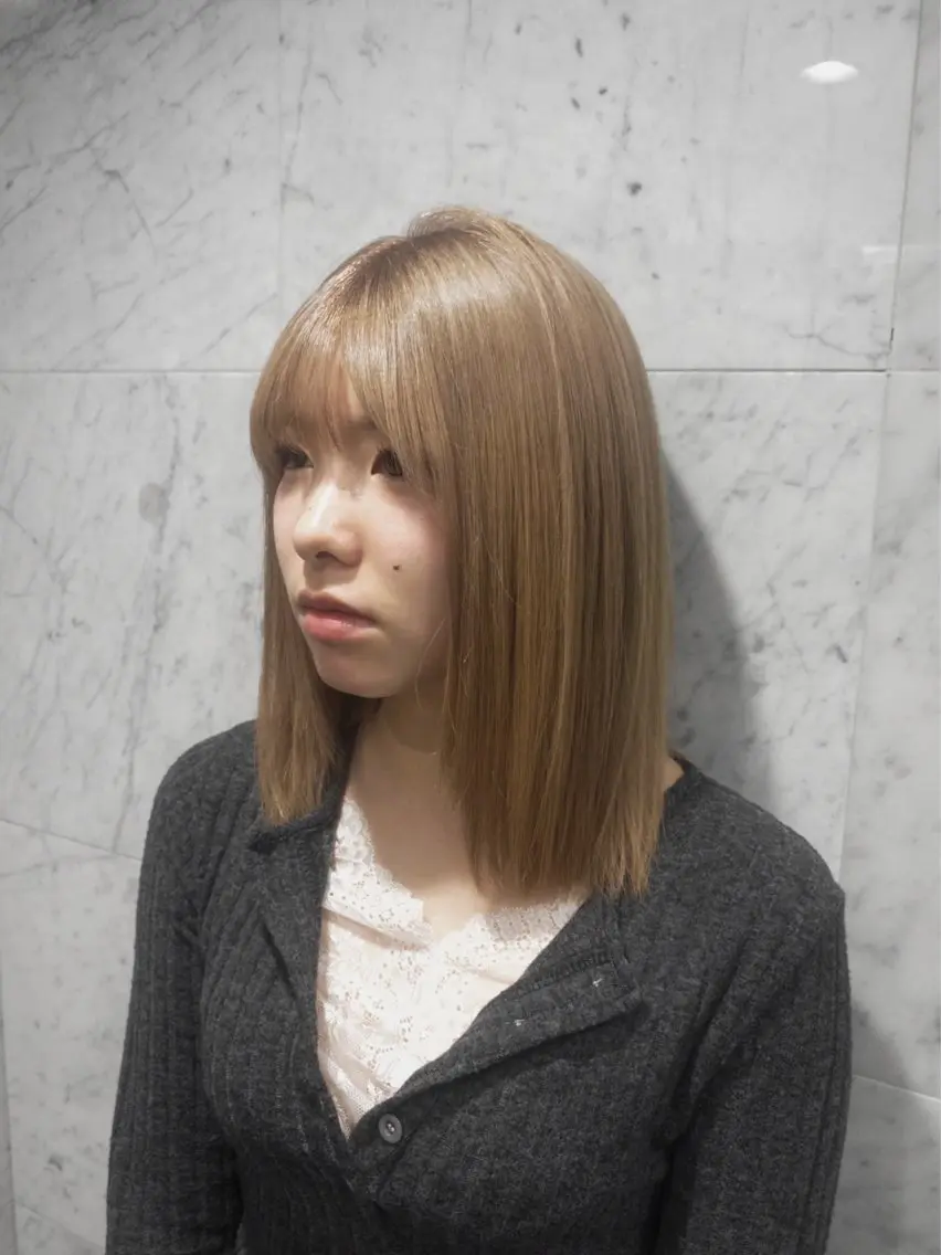 ミディアム カラー ヘアカラー hachiyama rinaのヘアスタイル