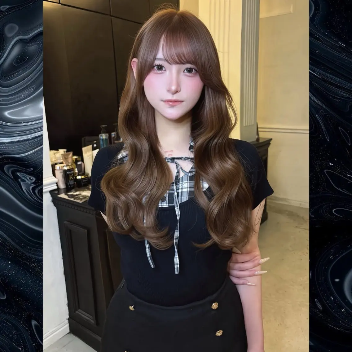ロング カラー グレージュ エクステ ヘアカラー トリートメント Maison Halu YUKIのヘアスタイル