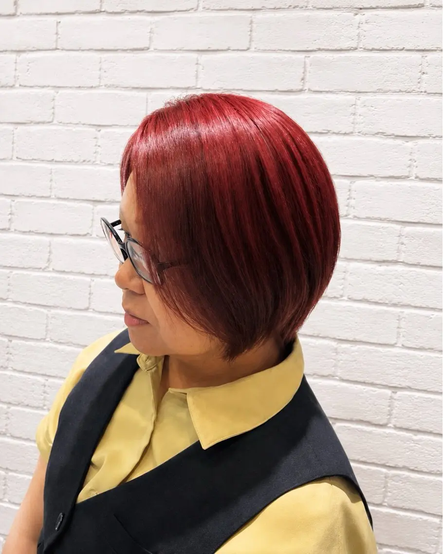 ミディアム カラー ヘアカラー 新開 羽音のヘアスタイル