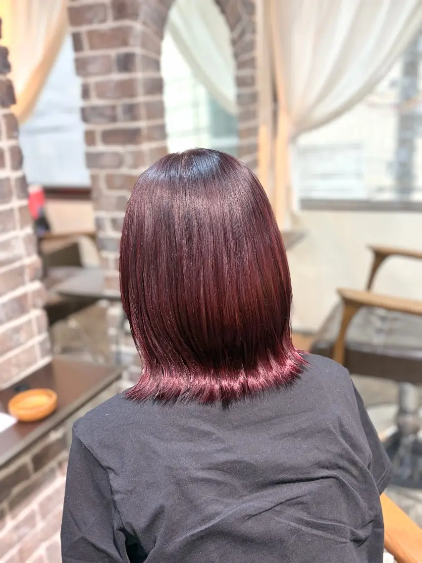 ショート ヘアカラー トリートメント 縮毛矯正/暖色系 /徳田真緒のヘアスタイル