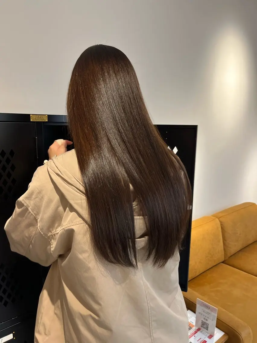 ロング 伸ばしかけ 縮毛矯正 カット 縮毛矯正 トリートメント 長尾 みのりのヘアスタイル