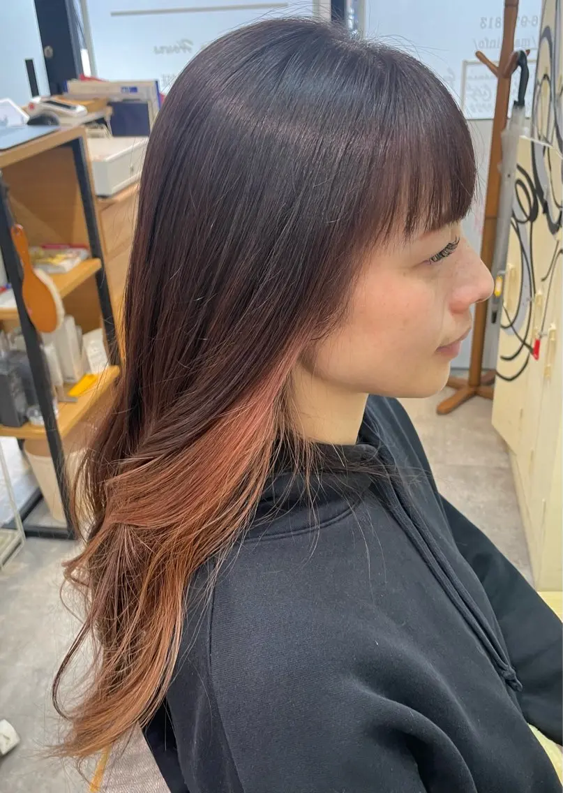 カラー ピンクカラー 見奈美 凜のヘアスタイル