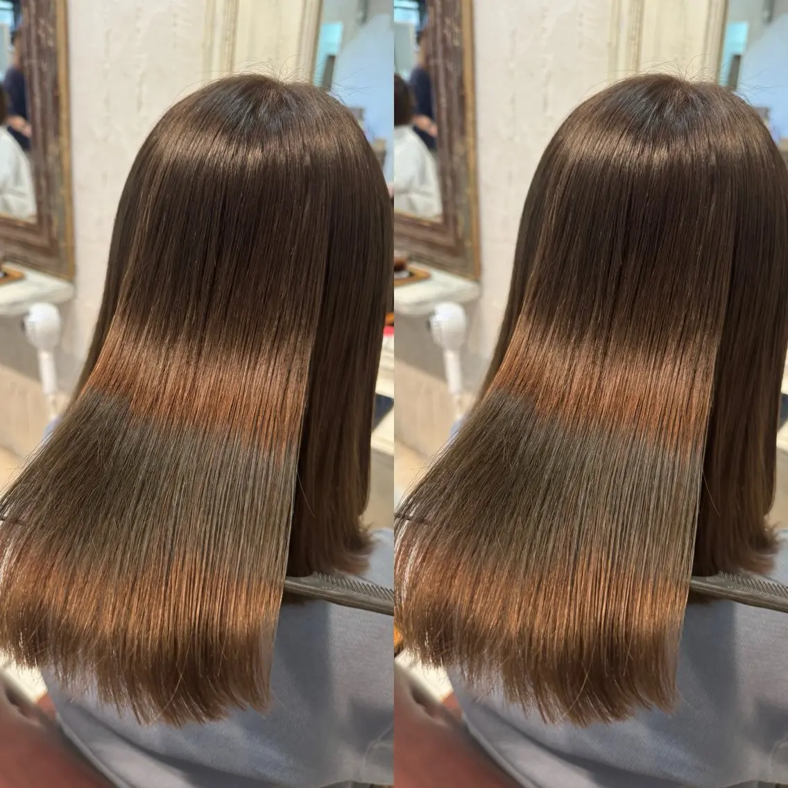 ミディアム カラー ヘアカラー トリートメント 髪質改善/縮毛矯正/ レイヤーカット/ガブのヘアスタイル