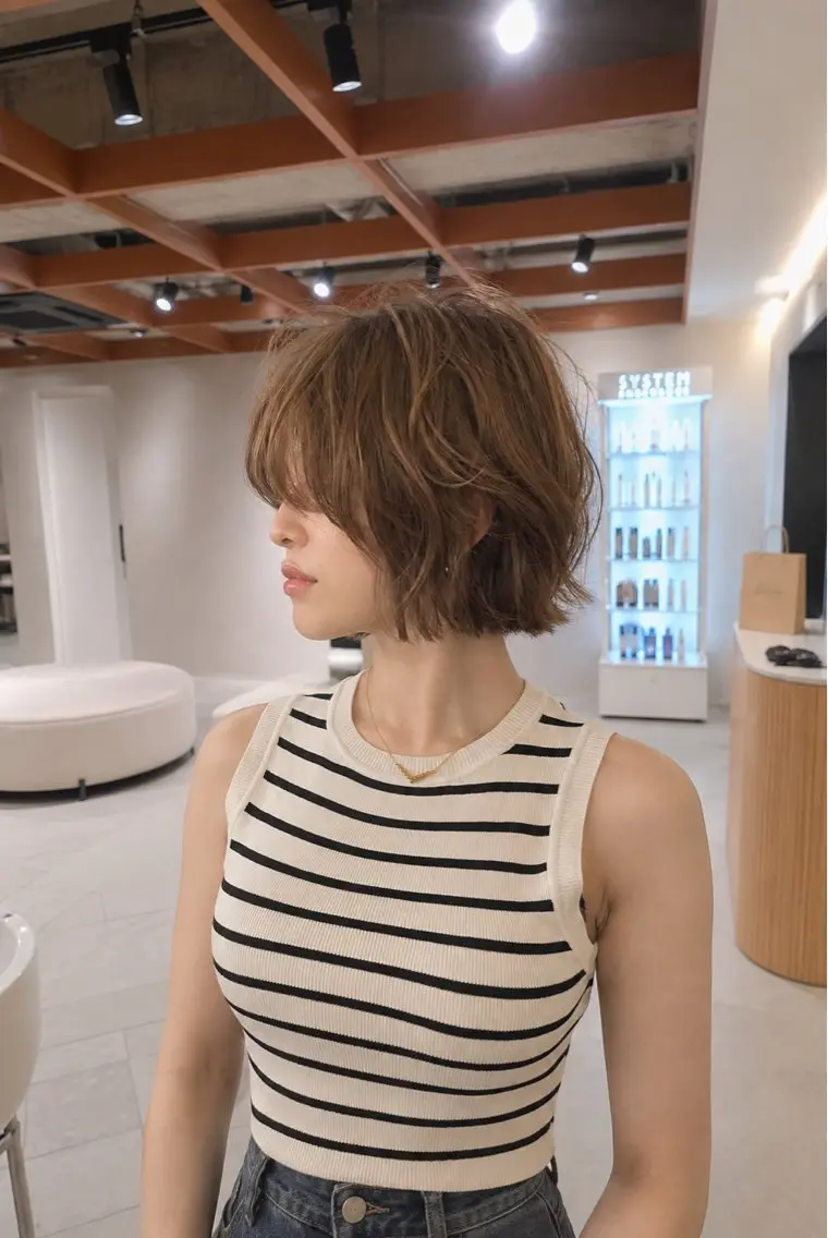 ミディアム カラー カット パーマ トリートメント kakeru/ボブ レイヤー・パーマのヘアスタイル