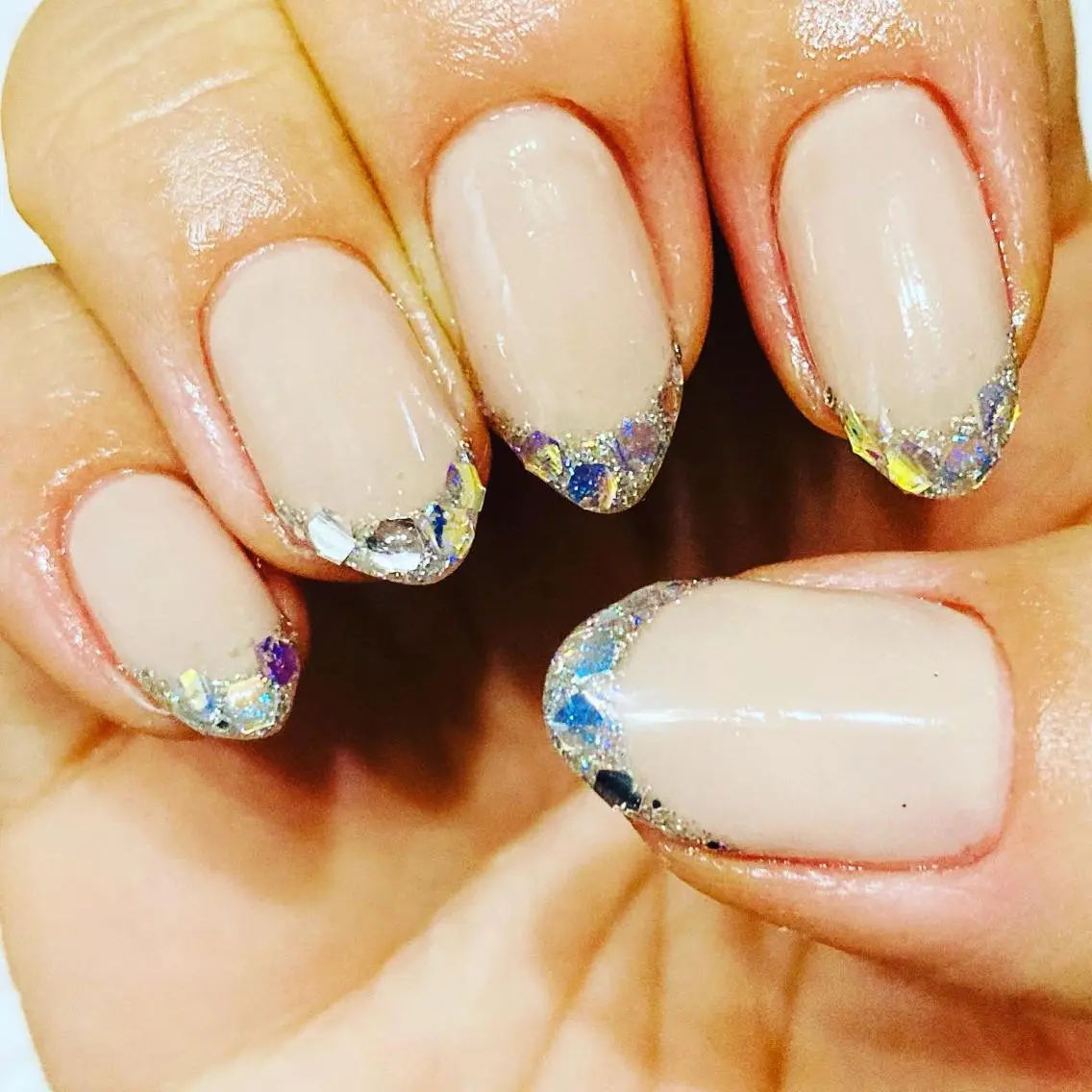 ネイル フレンチネイル ガラスフレンチ ハンドネイル one nailsalonのネイルデザイン