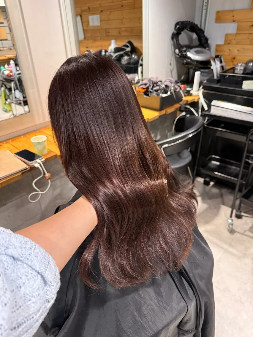 ロング カラー ヘアカラー トリートメント NANAMI🩵 大人可愛い韓国ヘアのヘアスタイル