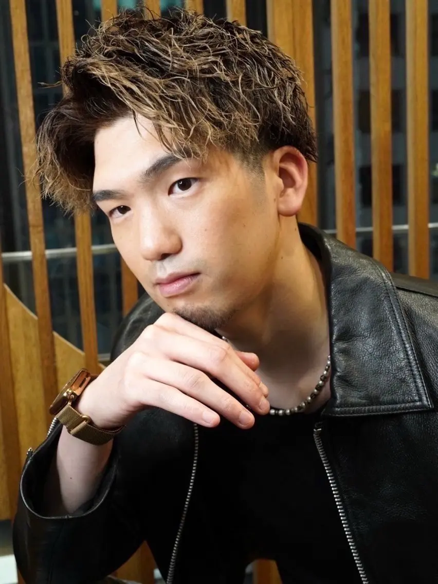 ミディアム パーマ メンズ ミディアムパーマ メンズパーマ 店長💈山田竜太 BARBERのヘアスタイル