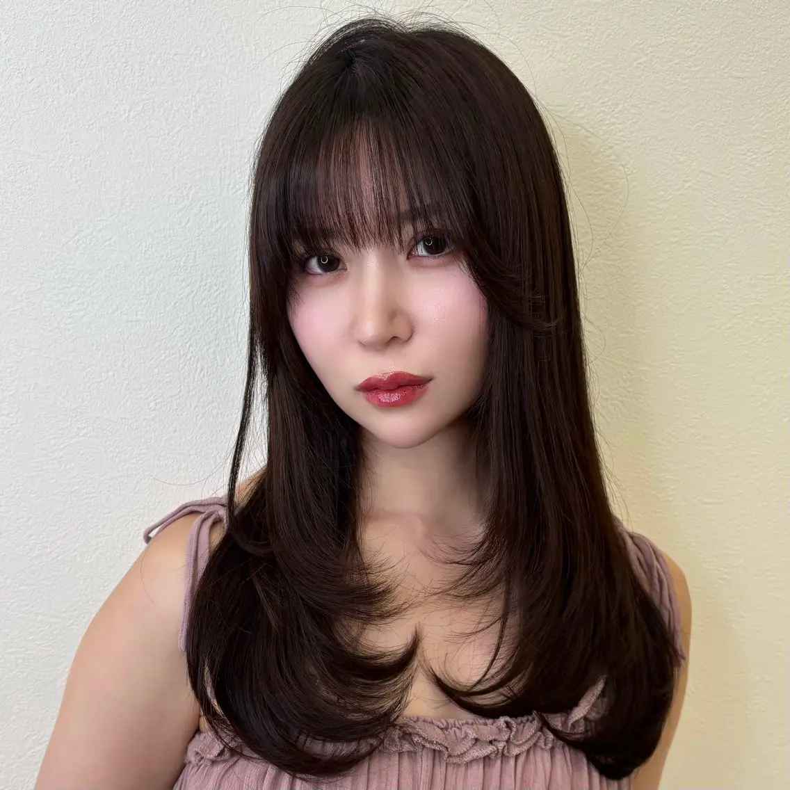 ミディアム レイヤーカット ローレイヤー カット ヘアカラー トリートメント Ayano🎀似 合わせ×透明感🎀のヘアスタイル