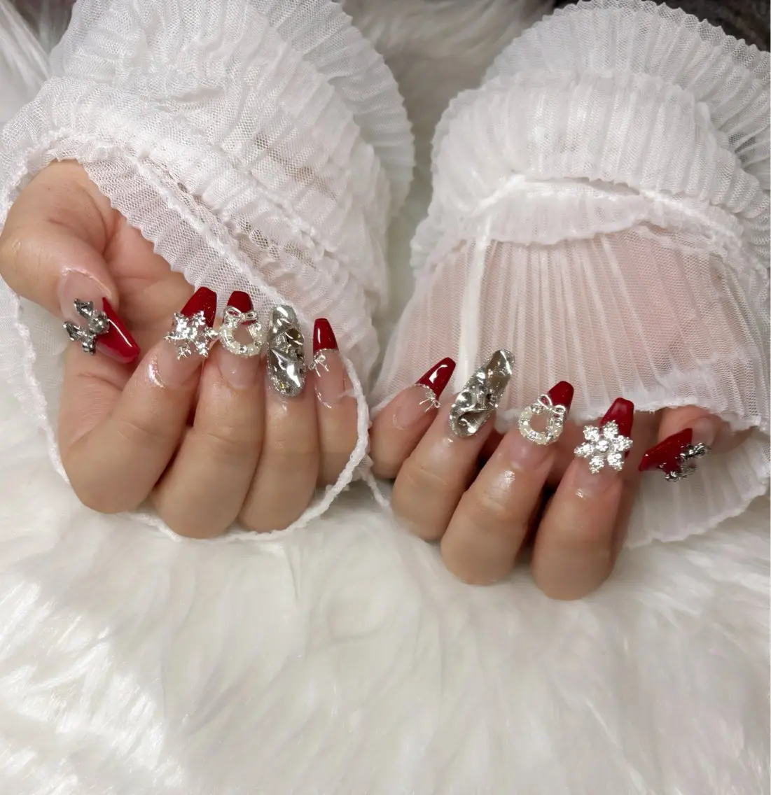 ネイル 冬ネイル クリスマス ハンドネイル Nail Salon macherieのネイルデザイン