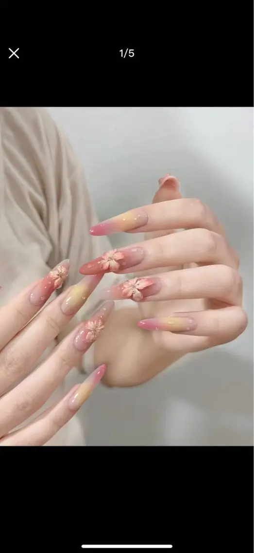 セミロング ハンドネイル 宮崎 もものネイルデザイン