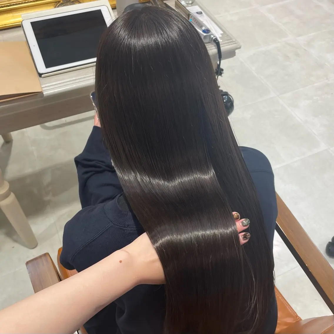 ロング カラー 透明感カラー カット ヘアカラー トリートメント ブリなしダブル/ 顔周り/大村真咲のヘアスタイル