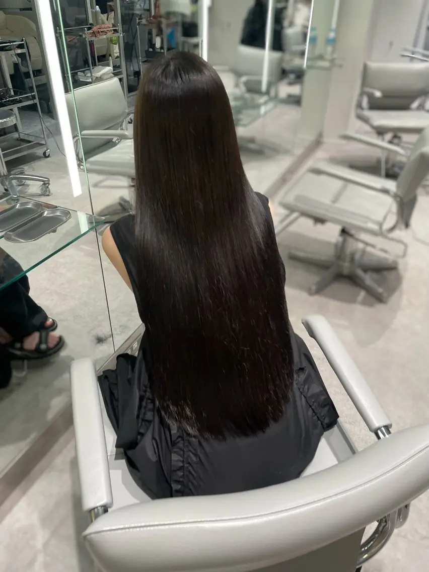 ロング カット 縮毛矯正 トリートメント 透明感巻ける縮毛矯正 可愛いStyle杏琉のヘアスタイル