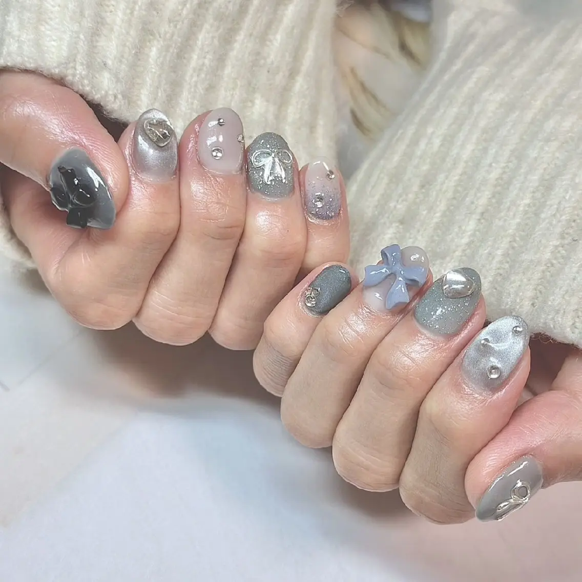 ネイル リボン K3nail   maiのネイルデザイン