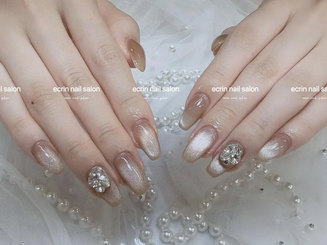 ネイル キラキラネイル マグネットネイル ecrin nail 錦糸町(るい)のネイルデザイン