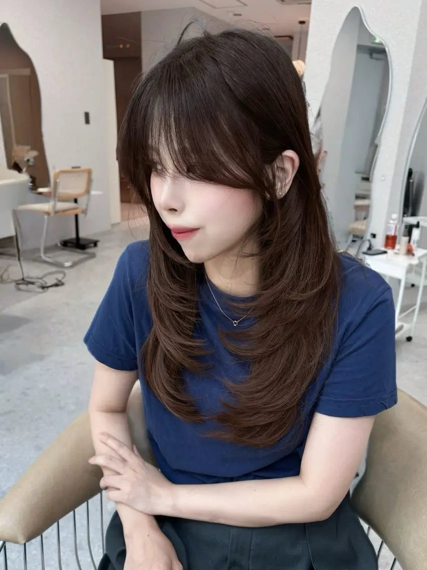 ロング カラー ベージュカラー ブリーチ ダブルカラー ラベンダーカラー ラベンダーベージュ カット 友田 那都のヘアスタイル