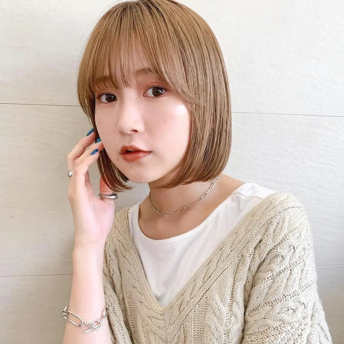 ミディアム カラー 🌱小顔ヘア/ボブ ミディアム/双葉🌱のヘアスタイル