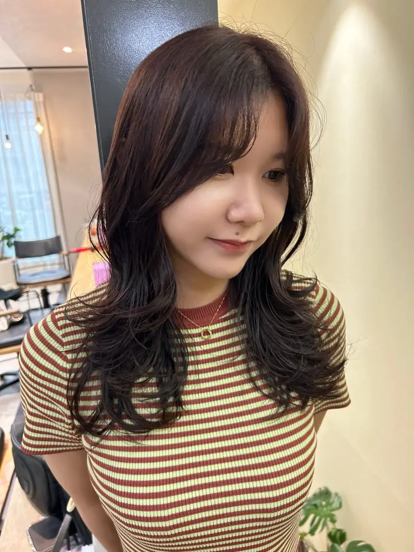 ロング カラー ブラウンカラー ピンクカラー ピンクブラウン hubhair レイヤー/透明感のヘアスタイル
